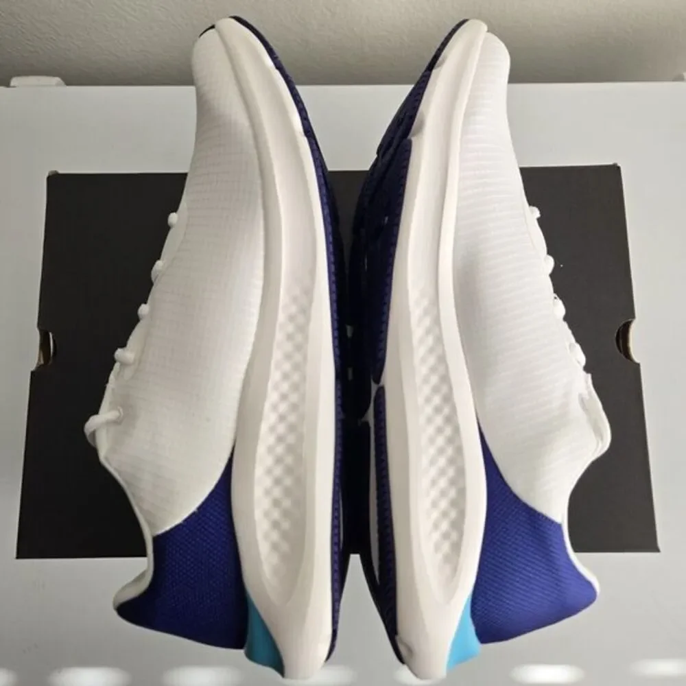 Under ARMOUR Charged Pursuit 3 TECH Men's Size 11.5 White Blue Gym Running Train